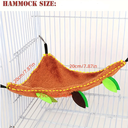 Double-layer Plush Cotton Hamster Hammock Round Swing for Small Animal